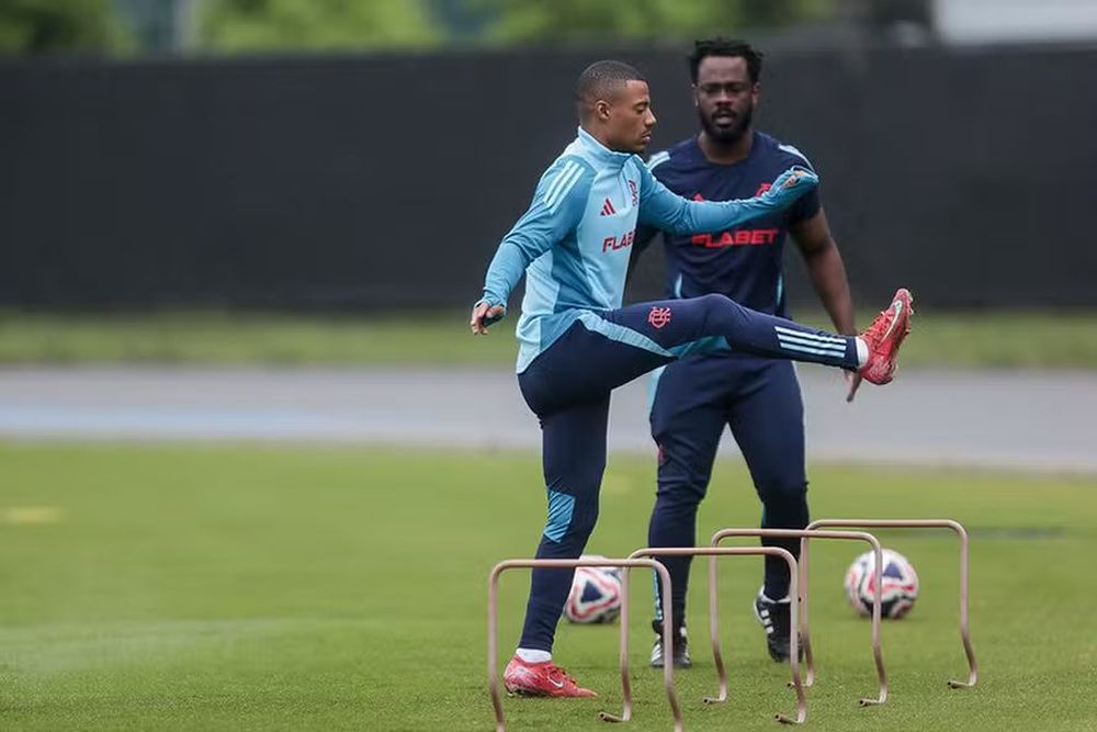 Nicolás De la Cruz en un entrenamiento con Flamengo en el Mundial de Clubes
