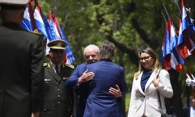 Lula con Lacalle Pou en la residencia presidencial de Suárez