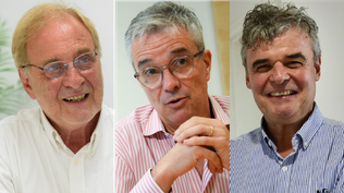 Ricardo Vairo, José Decurnex, Javier Gomensoro, los tres candidatos a las elecciones en Nacional