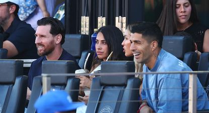 Lionel Messi, Antonela Roccuzzo, Sofía Balbi y Luis Suárez