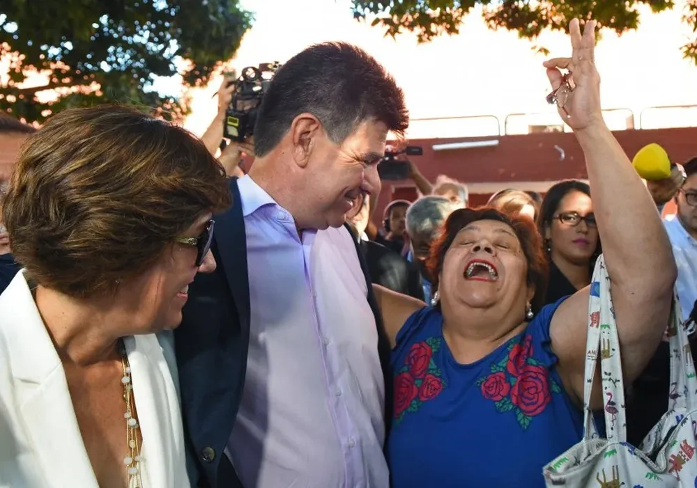Efraín Alegre en su campaña como candidato a la presidencia de Paraguay en 2018