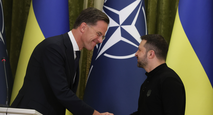 El presidente de Ucrania Volodimir Zelenski y el secratario general de la OTAN Mark Rutte