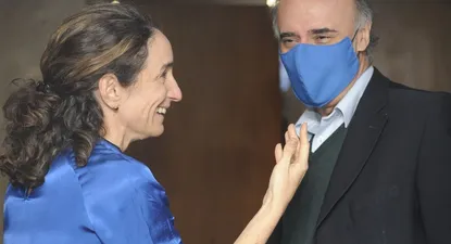 La senadora Carmen Sanguinetti y el ministro Pablo Mieres