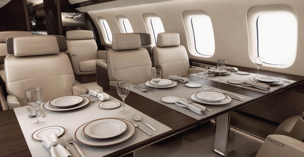 Parte del lujoso interior del avión privado que llevó a Carlo Ancelotti de Europa a Rio de Janeiro en Brasil Parte del lujoso interior del avión privado que llevó a Carlo Ancelotti de Europa a Rio de Janeiro en Brasil