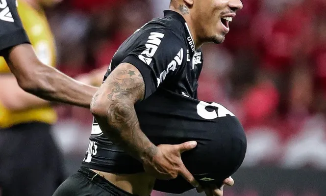 El festejo de David Terans en su primer gol para Atlético Mineiro