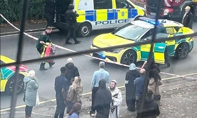 La zona del ataque terrorista contra una sinagoga en Manchester.&nbsp;