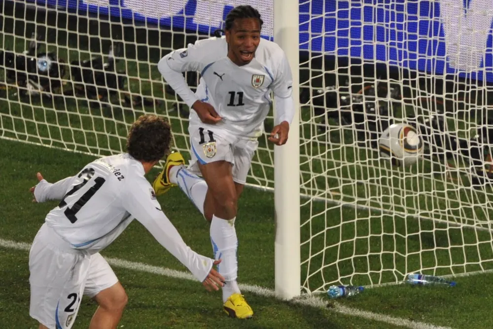 Gol a Sudáfrica, festejo con Papelito