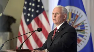 El vicepresidente de Estados Unidos, Mike Pence, habla en la OEA