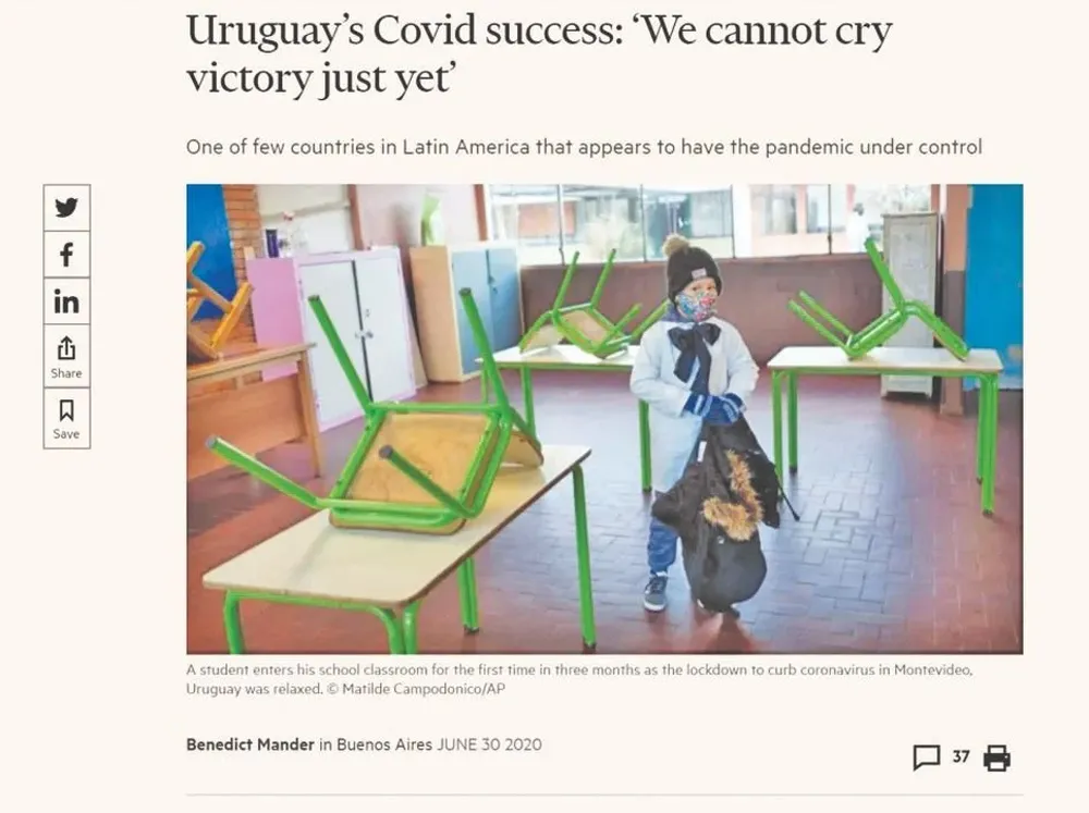 Uruguay fue destacado esta semana en un artículo del Financial Times