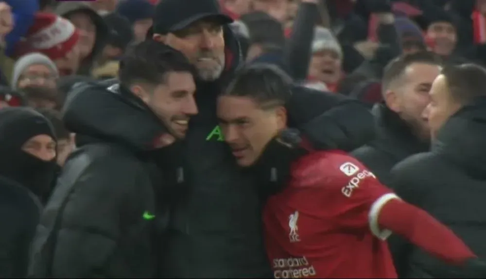 Darwin Núñez y Jürgen Klopp&nbsp;