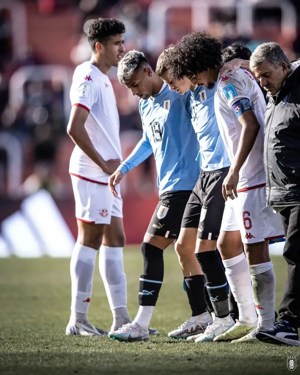 Así fue la salida de Matías Abaldo tras la lesión ante Túnez