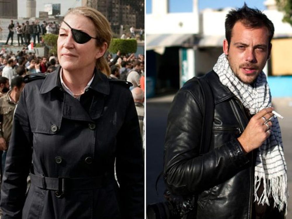 La reportera estadounidense Marie Colvin y el fotógrafo francés Remi Ochlik.&nbsp;