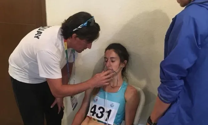 Pía tras correr en la altura de Cochabamba, donde obtuvo la medalla de plata