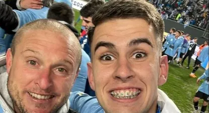 Randall Rodríguez celebró el título con el Ruso Diego Pérez en el campo de juego