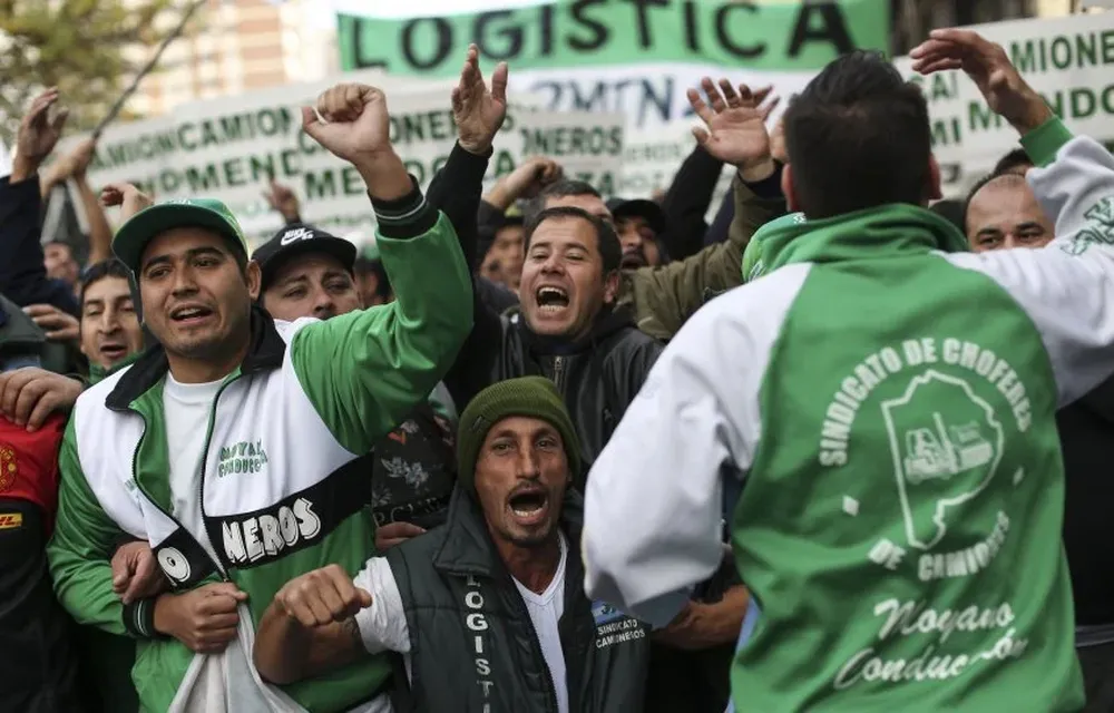 El sindicato de Camioneros, liderado por Pablo Moyano, fue uno de los presentes en las manifestaciones