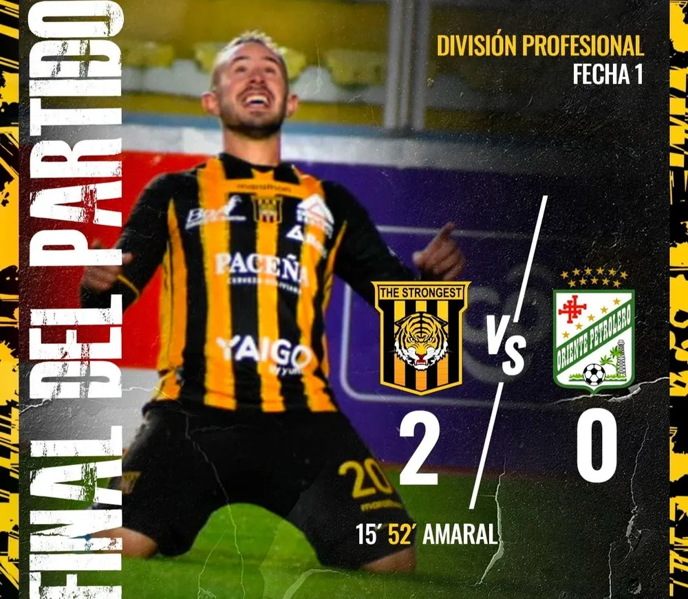 Rodrigo Amaral debutó en The Strongest con dos golazos