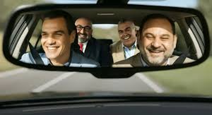 Pedro Sánchez, José Luis Ábalos, Koldo García y Santos Cerdán en el video creado con IA por el PP.