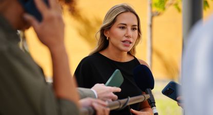 La vicesecretaria de Movilización y Reto Digital del PP, Noelia Núñez, hace declaraciones en Las Rozas.