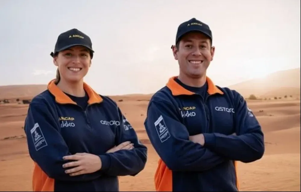 Patricia Pita y su copiloto chileno Paolo Boggioni