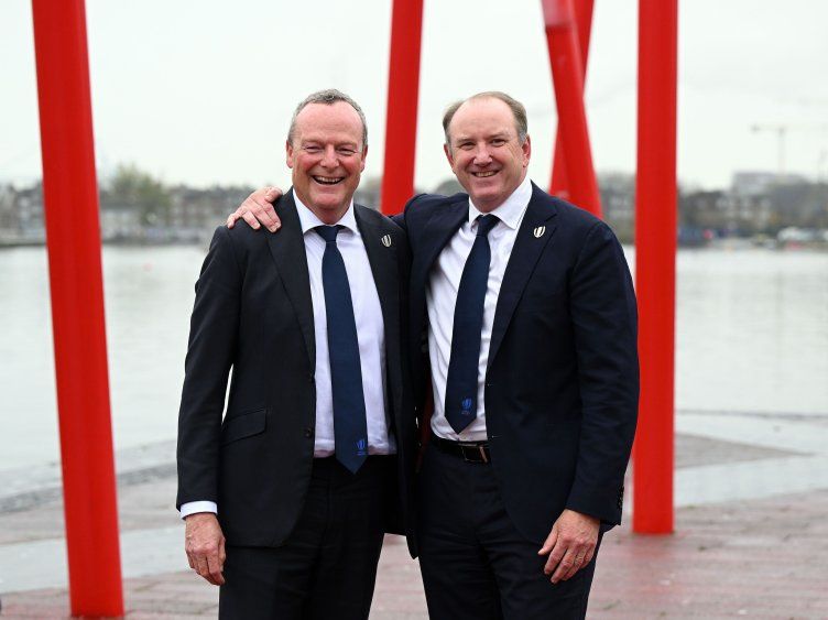 Jonathan Webb (Inglaterra), nuevo vicepresidente de World Rugby, y Brett Robinson, nuevo presidente