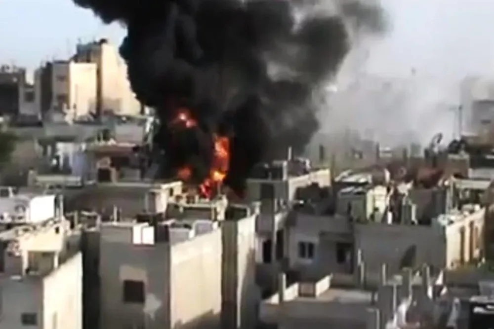 Explosión en Siria registrada con una cámara de video