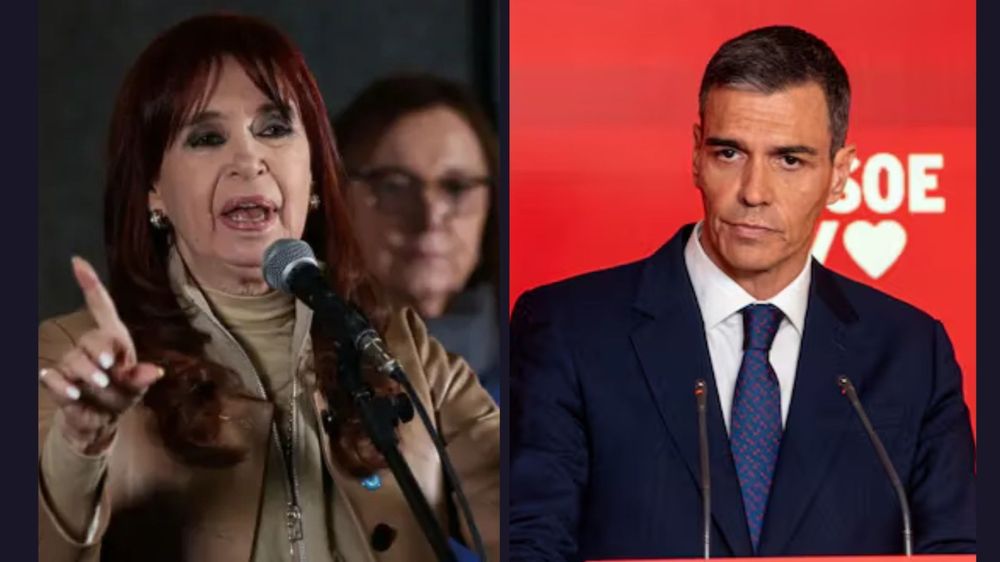 Cristina Kirchner y Pedro Sánchez.