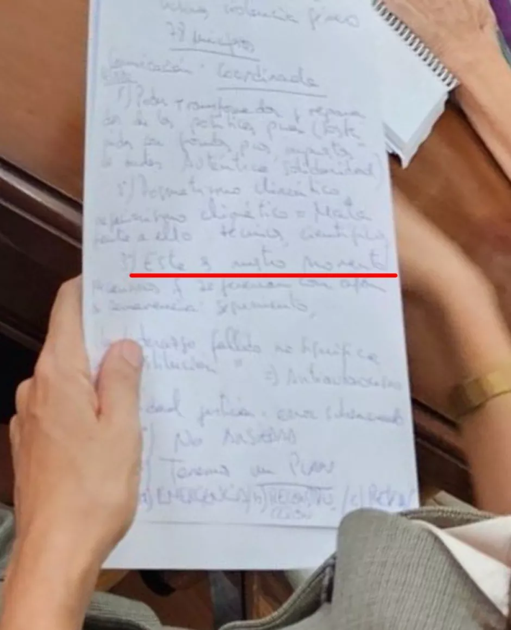 Los apuntes de Ana Redondo en los que decía que es su momento.