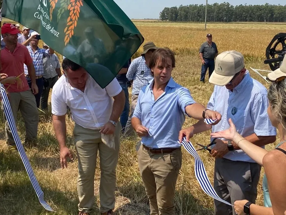 La inauguración de la cosecha de arroz 2020 se realizó en Bella Unión.