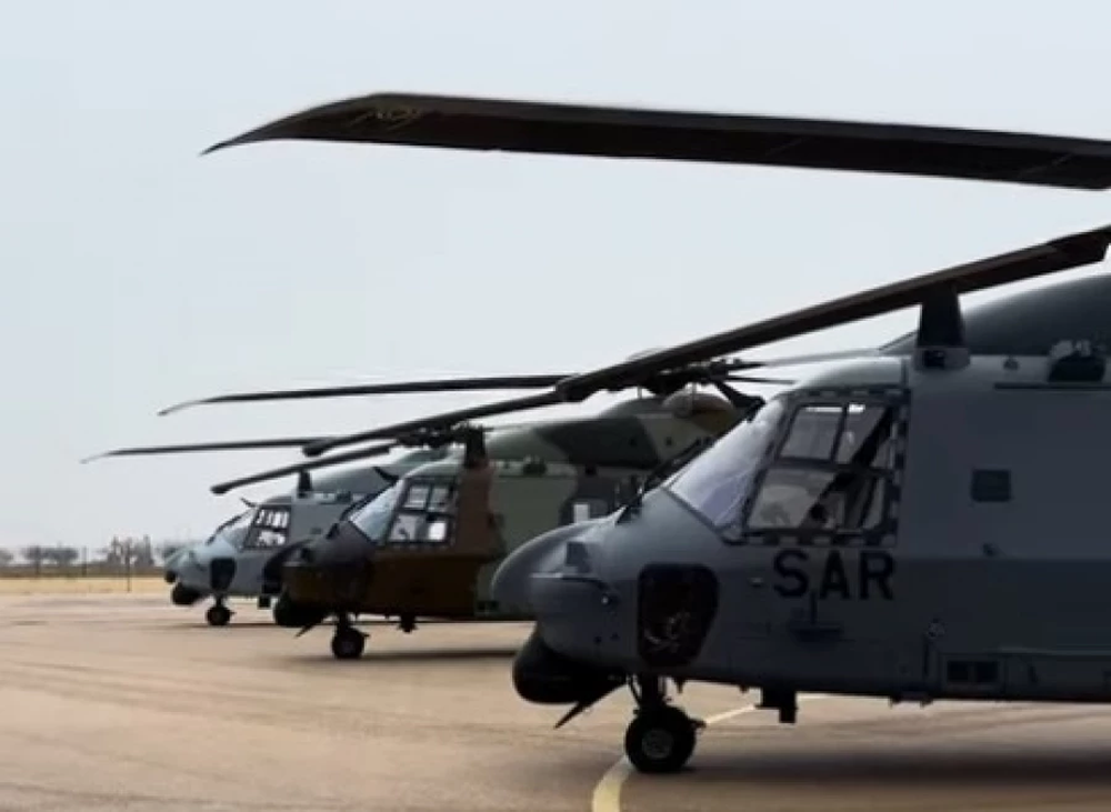 Los tres NH90 entregados en la base de Airbus Helicopters en Albacete a las Fuerzas Armadas. (Archivo)