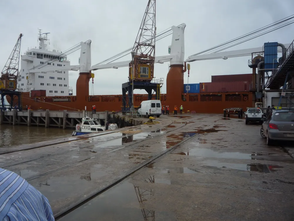 La terminal portuaria empezó a recibir materiales para la planta de celulosa de Conchillas