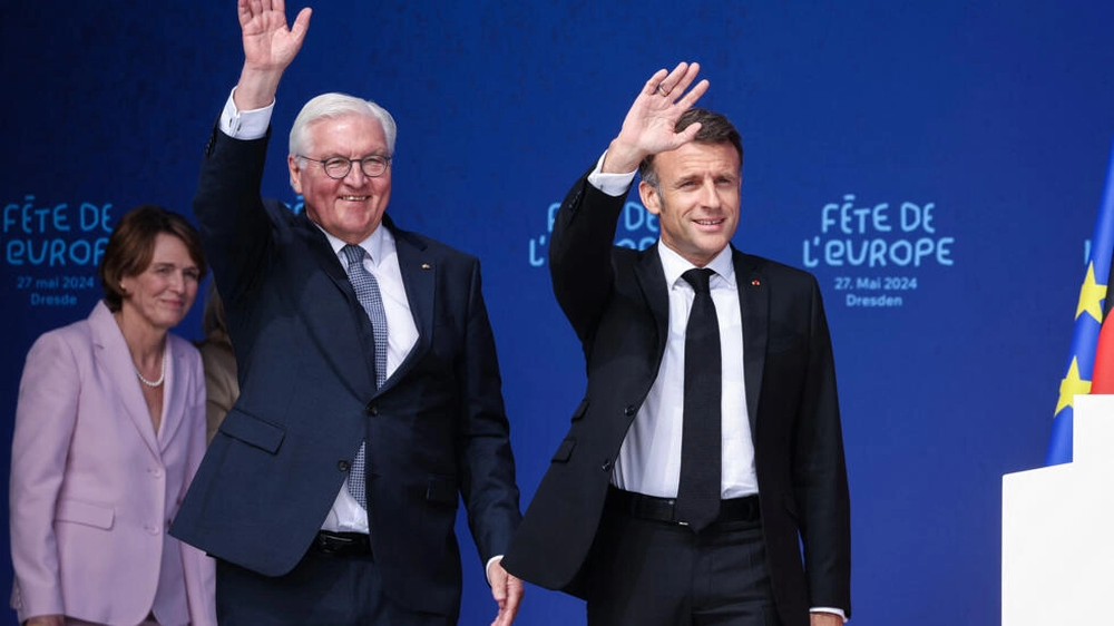 El presidente de Francia Emmanuel Macron y el presidente de Alemania, Frank-Walter Steinmeier 