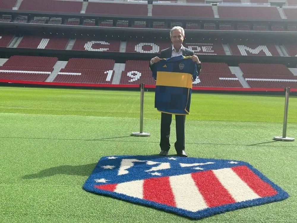 Andrés Ibarra en el estadio Cívitas del Atlético de Madrid.
