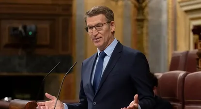 Alberto Núñez Feijóo en la tribuna del Congreso de los Diputados