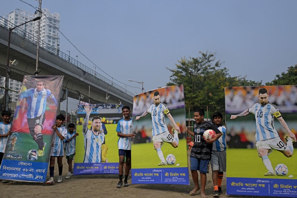 La mega estatua de Lionel Messi en India