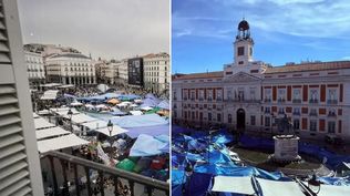 El antes y el después de la Puerta del Sol.