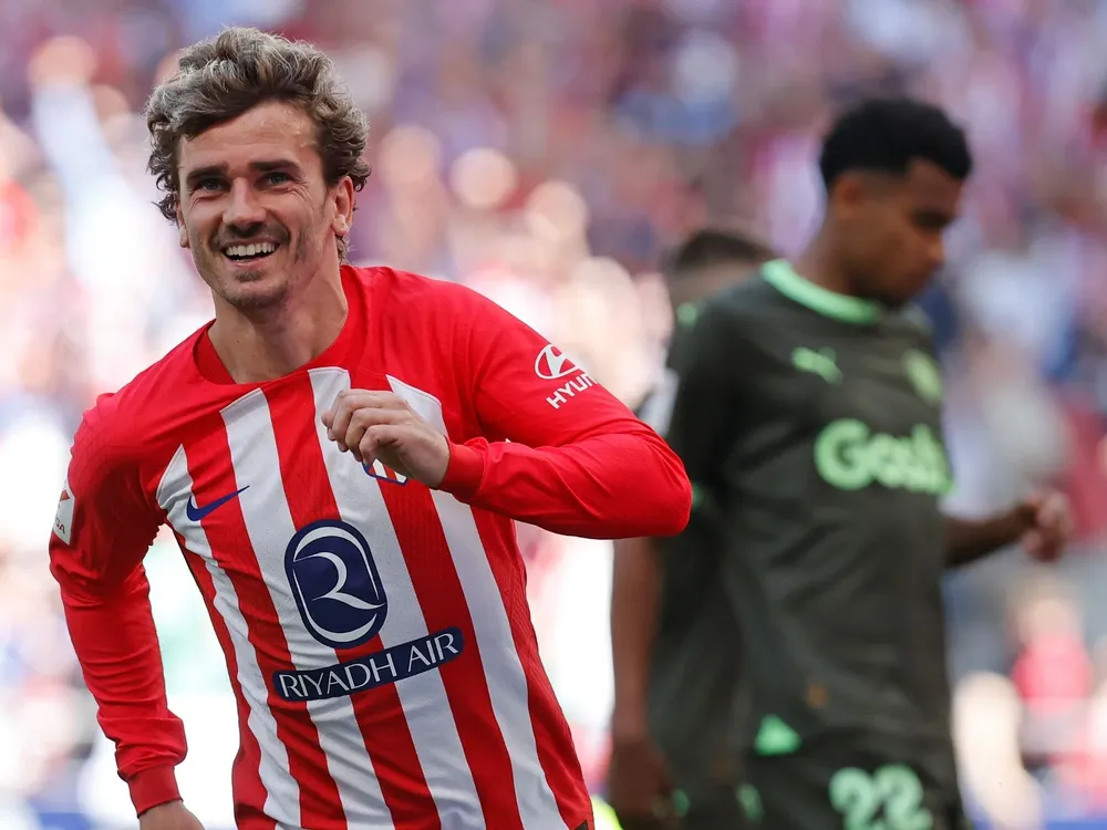 Griezmann en rueda de prensa.