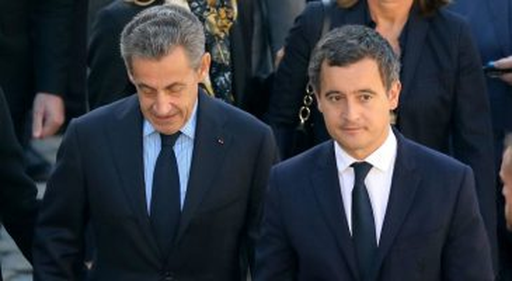 El expresidente francés, Nicolás Sarkozy y el ministro de Justicia Gérald Darmanin.