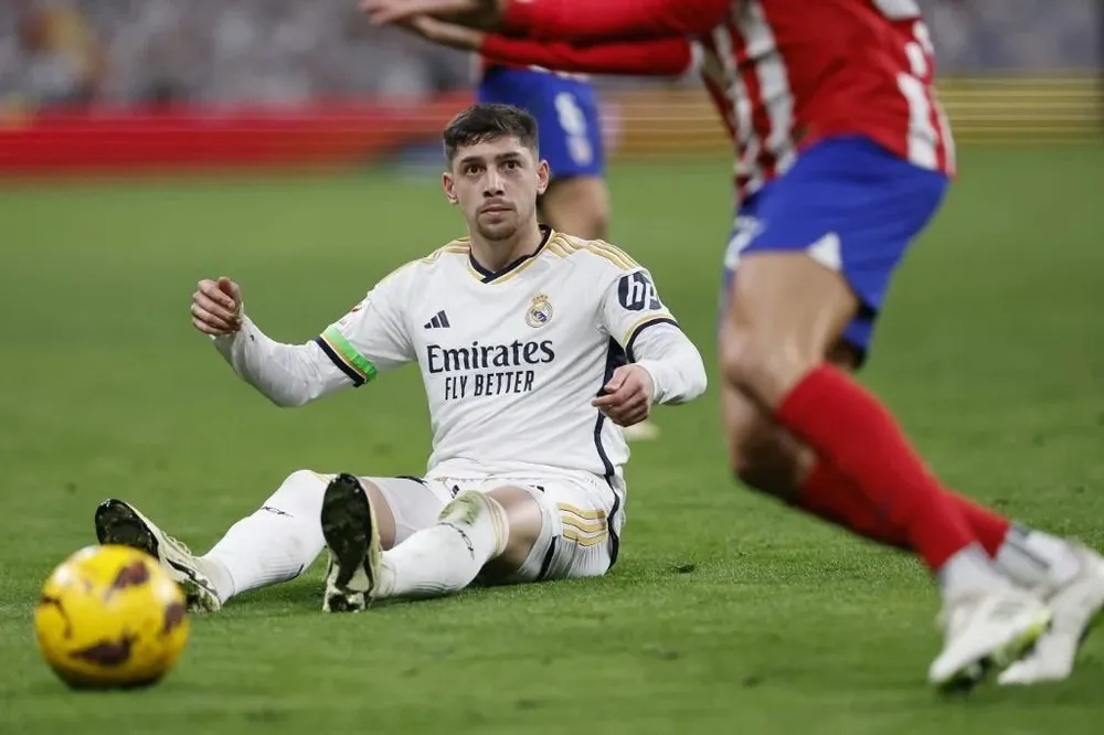 Federico Valverde durante un partido