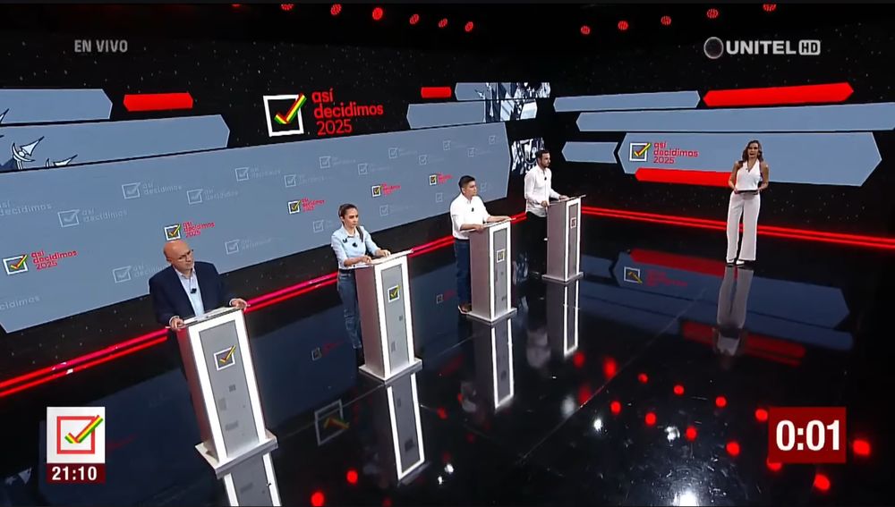 Debate de candidatos a vicepresidente en Bolivia.