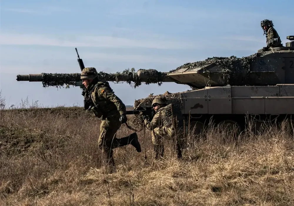Militares del contingente español en las maniobras Steadfast Defender 24 en Polonia. (Archivo)