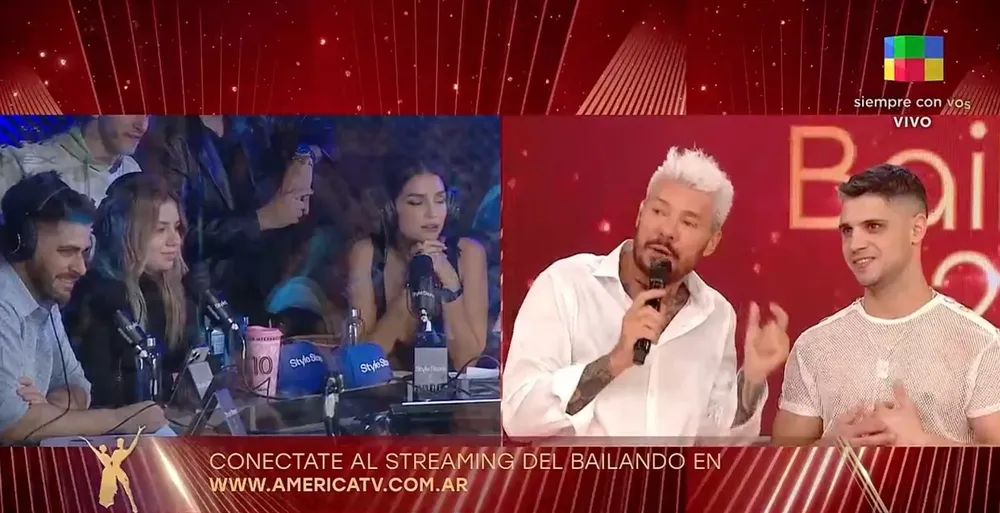 Cruce entre Coti Romero y el Conejo Quiroga en Bailando 2023