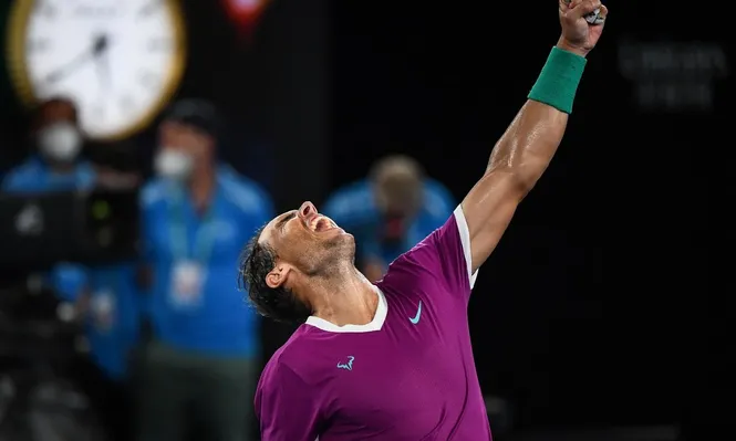 Rafael Nadal celebrando una victoria en el Abierto de Australia
