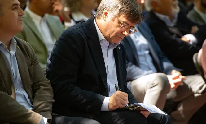 El expresidente de la Generalitat y candidato de Junts a las elecciones catalanas, Carles Puigdemont.