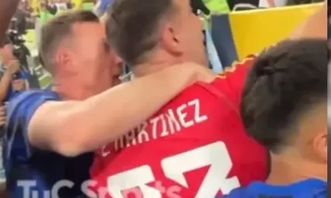 Martínez fue a defender a los hinchas argentinos cuando eran golpeados por la policía