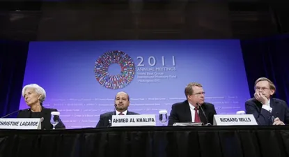 Autoridades del FMI y el BM