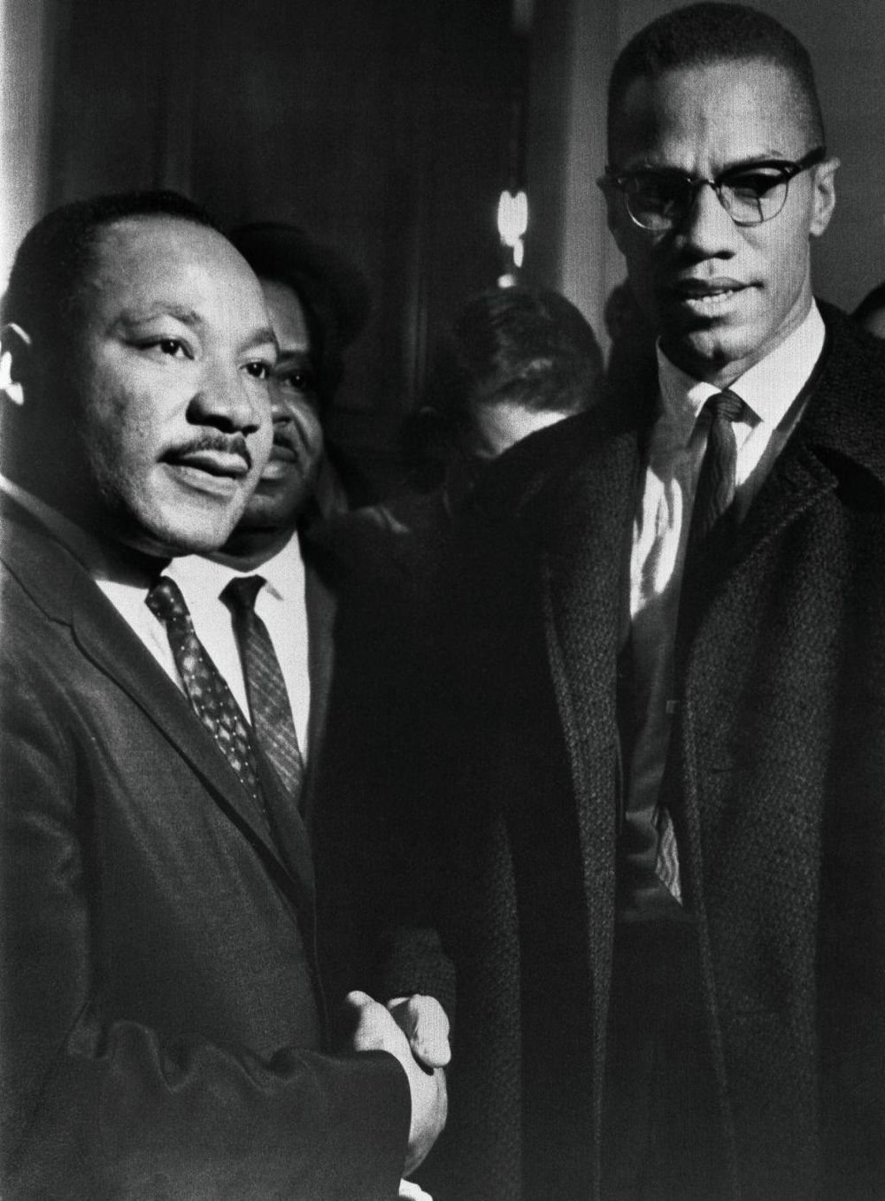 "Dr. King quiere lo mismo que yo: libertad": Malcolm X y Martin Luther King, en su breve y único encuentro, en el Capitolio de EE.UU., durante una audiencia del Senado sobre la Ley de Derechos Civiles, en 1964.