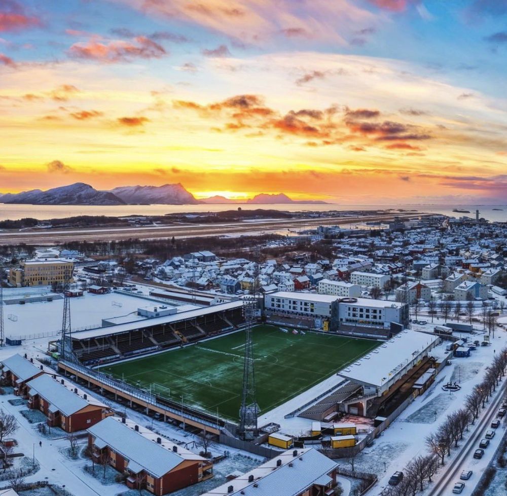 La cancha de Bodo/Glimt, el Aspmyra Stadion