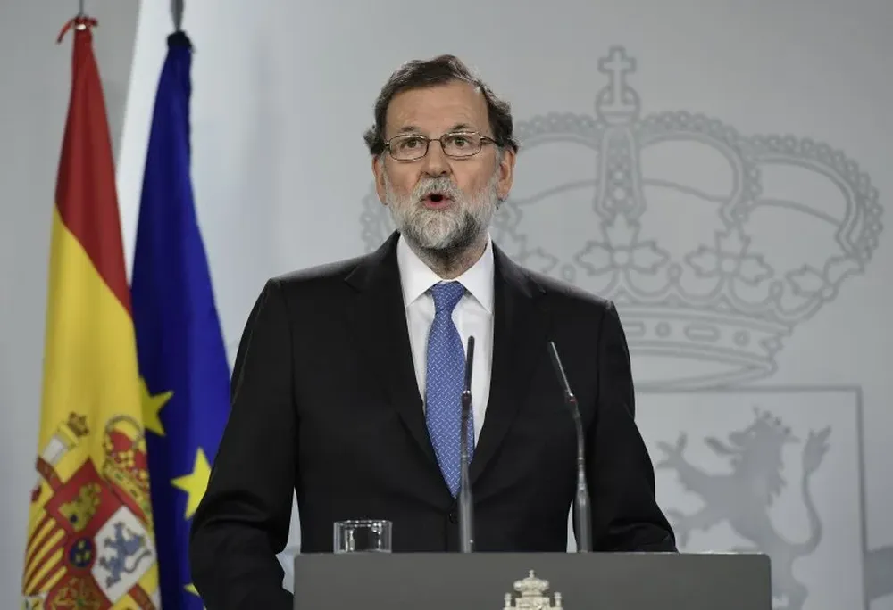 El presidente español Mariano Rajoy luego de una sesión del Senado en Madrid.