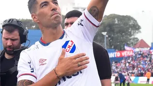 Luis Suárez en su recibimiento en el Parque Central