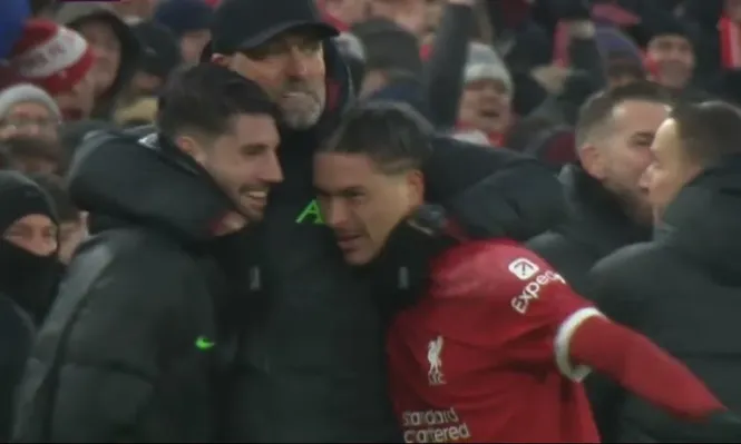 Darwin Núñez y Jürgen Klopp&nbsp;